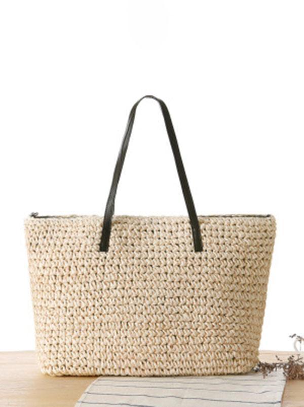 Simple Straw Plaited Article Bohemia Bag