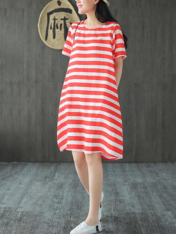 Original Stripe Round-Neck Dress