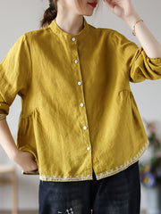 Vintage Embroidered Cardigan Loose Casual Shirt