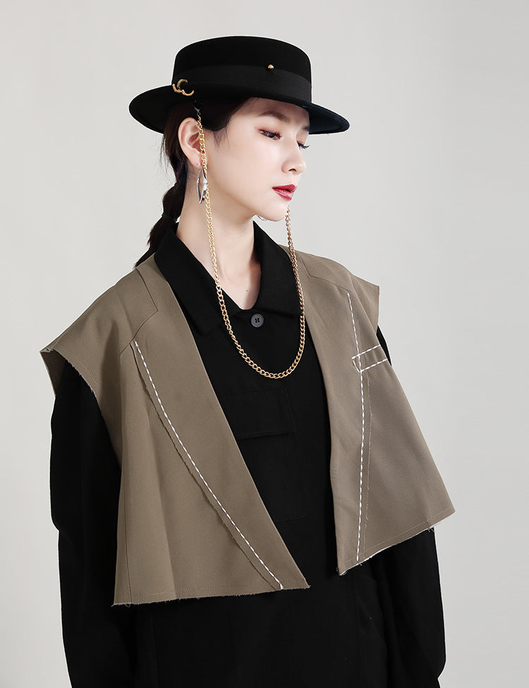 Casual Lapel Collar Irregular Design Long Sleeve Shirt