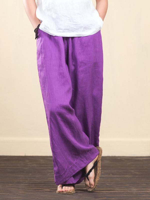 Vintage Linen Drape Wide Leg Pants