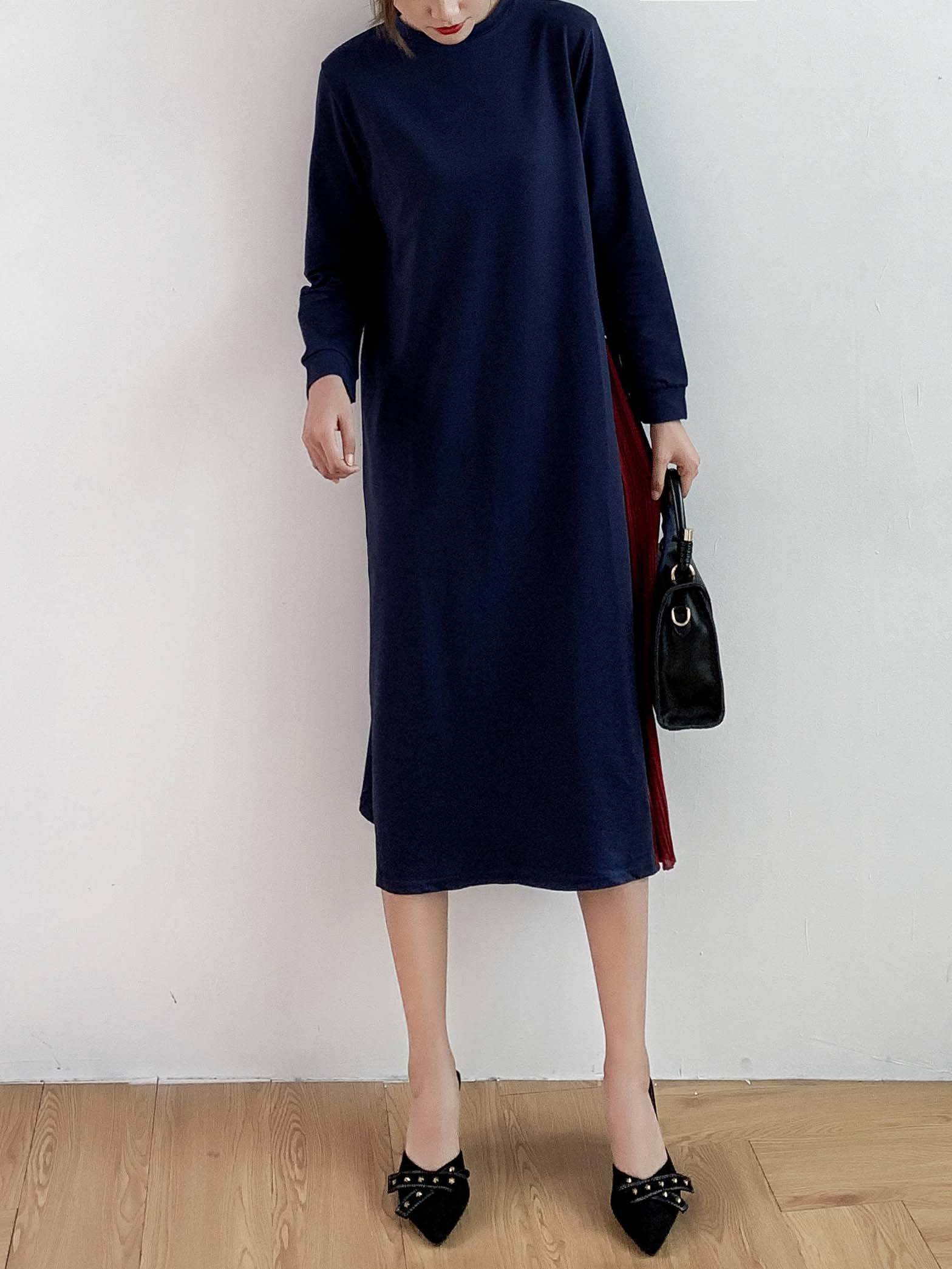 Loose Split-Joint Chic Ruffled Comfortable Midi Dress