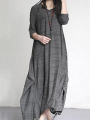 Loose Irregular Fold Long Dress