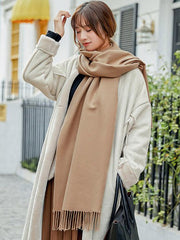 Both-side Warm Tasseled Super Long Scarf