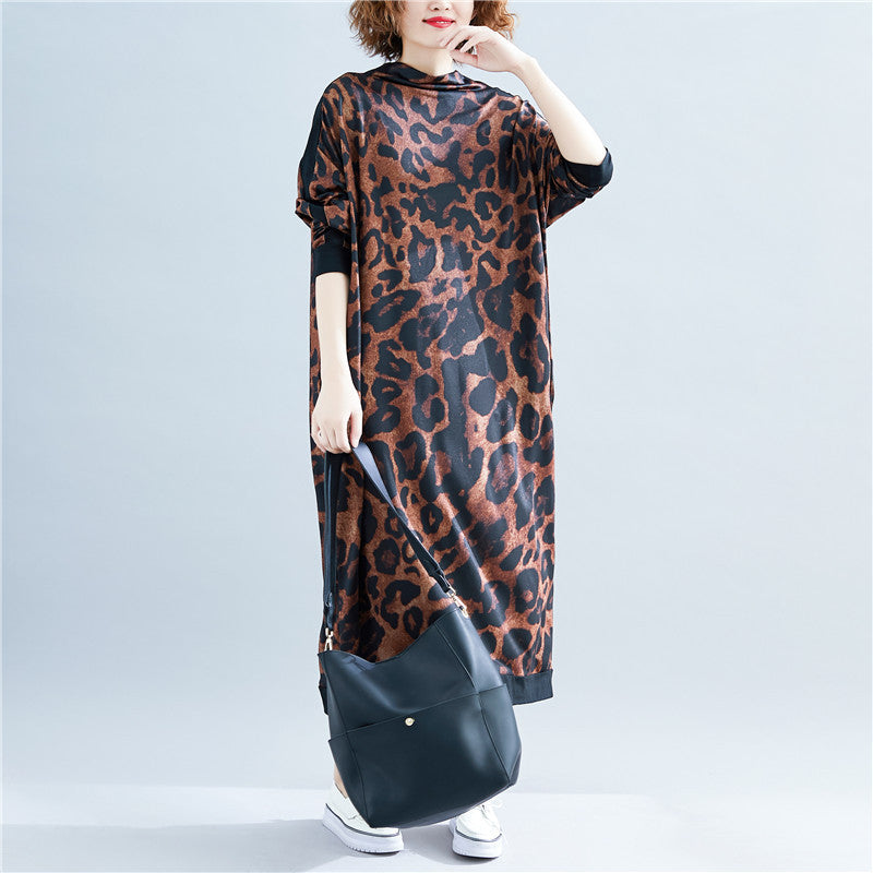 Loose Leopard Printed Maxi Dress