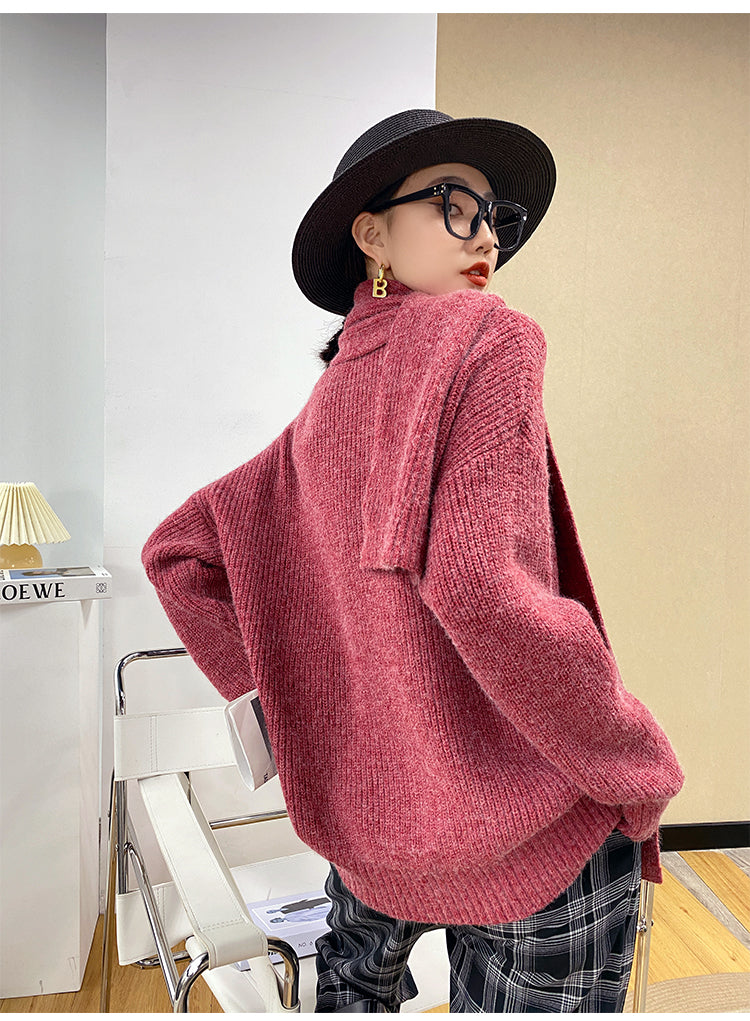 Women V-Neck Loose Pullover Casual Sweater