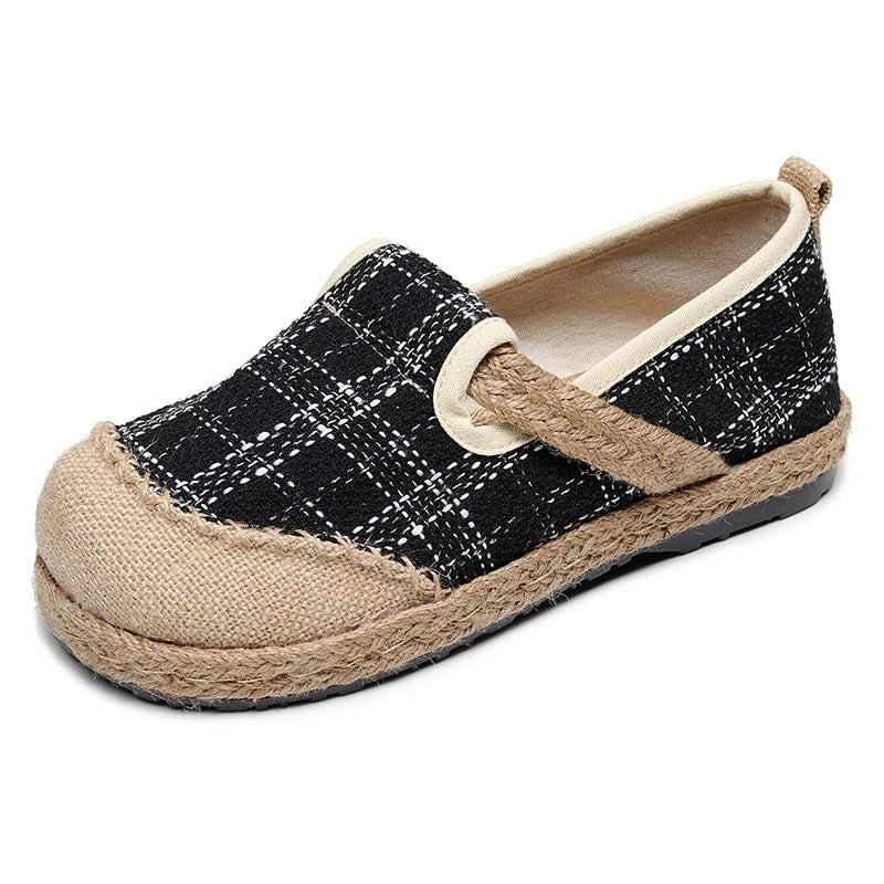 Plaid Retro Ethnic Big Toe Shoes