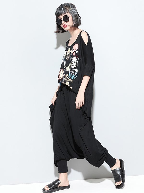 Black Loose Harem Pants