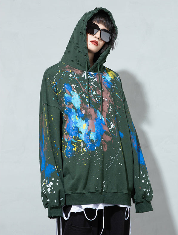 Women's Hooded Printed Fleece Sweatshirt