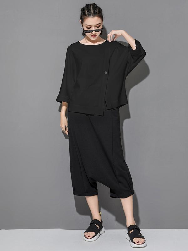 Roomy Batwing Split-Joint T-Shirts