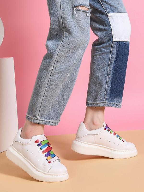 Colorful Lace-Up Casual Shoes