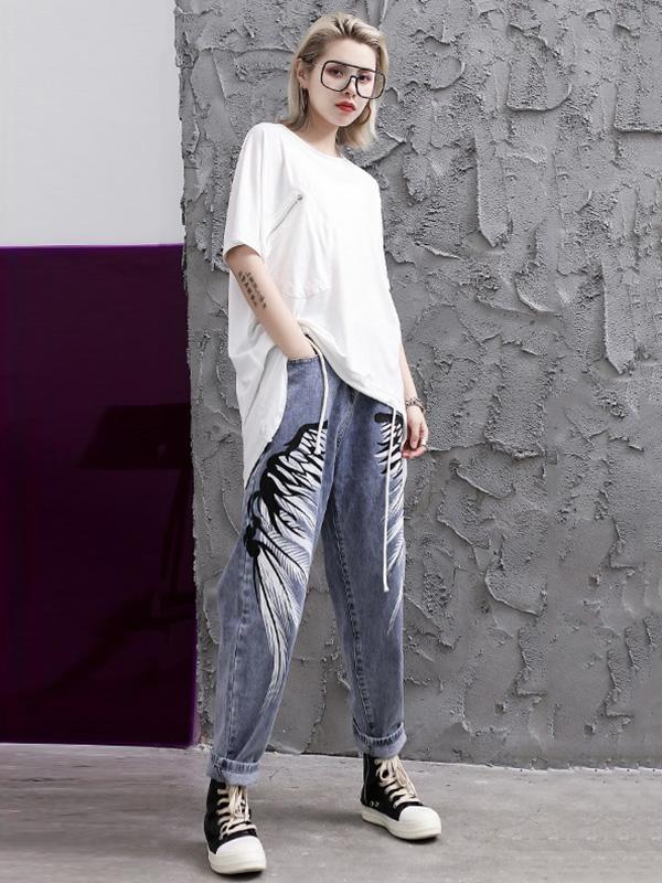 Street Style Printed Harem pants Jean Pants