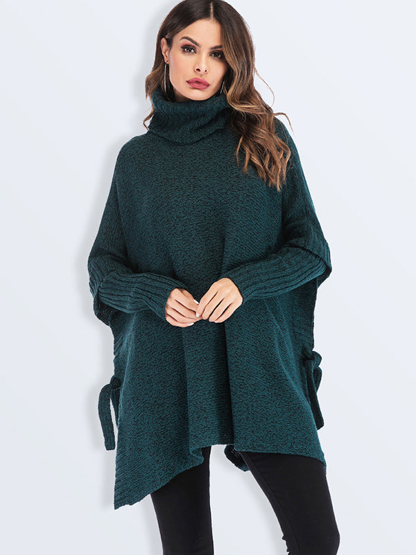 Turtleneck Loose Irregular Knit Sweater