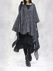 Retro Irregular Splicing Bat Sleeve Outwear