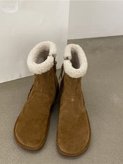 Flat Medium Tube And Fleece Snow Boots