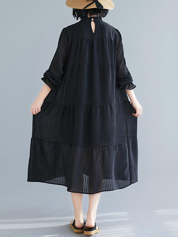 Loose Solid Midi Dress