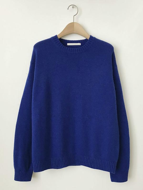 Loose Kniting Blue Sweater