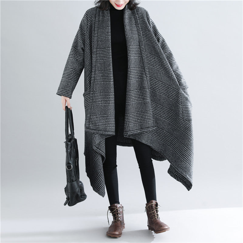 Literary Plus Size Loose Mid-Length Coat