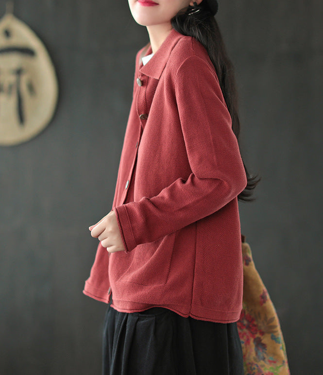 Vintage Lapel Loose-Fitting Coat