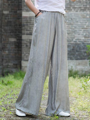 Casual Comfortable Solid Wide-Leg Pants