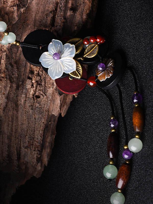 Original Flower Wood Necklaces