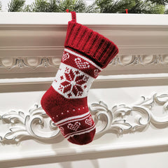 Knitting Christmas Sock Gift Bag