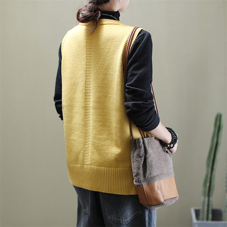 V-Neck Loose Sweater Vest