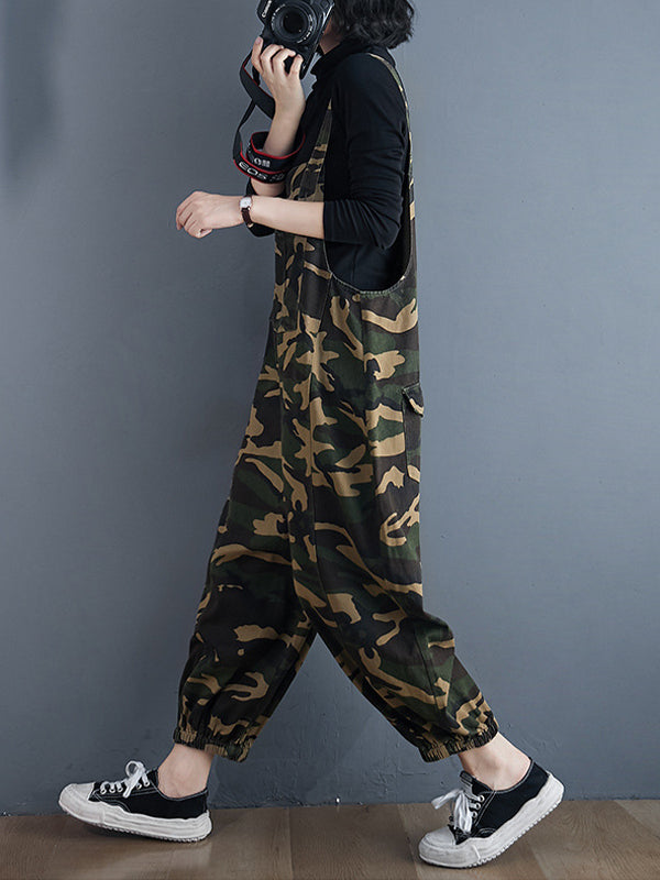 Camouflage Bloomer Casual Jumpsuit