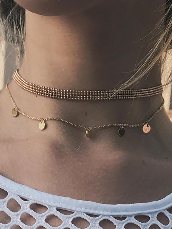 Multilayer Fashion Round Metal Necklace