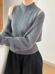 Retro Two-Piece Knitted Round Neck Sleeveless Vest