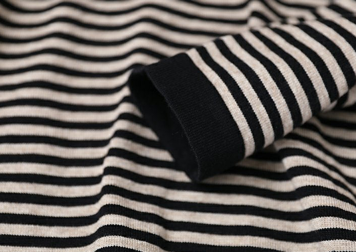 Round-Neck Striped Knitting Pullover Sweater