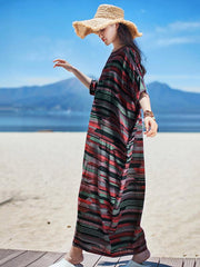 Casual Plus Size Loose Printed Maxi Dress