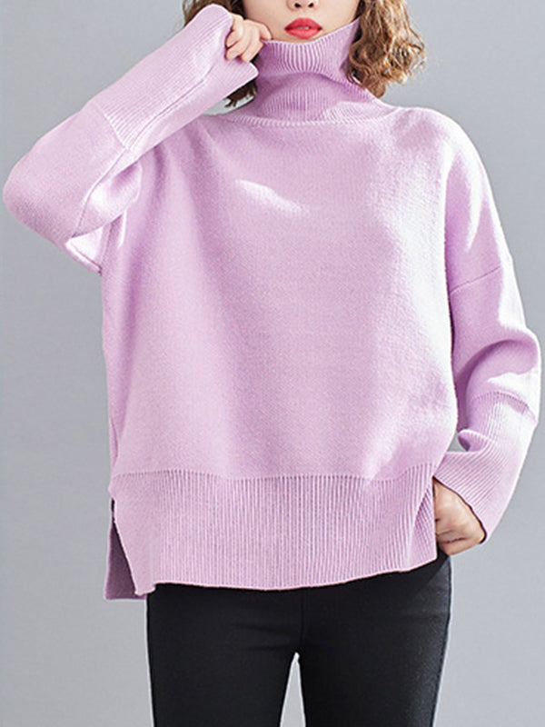 Women High Neck Loose Warm Sweater