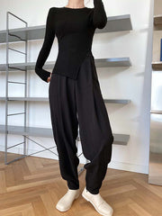 High-Waist Suit Harem Pants Tapered Pants