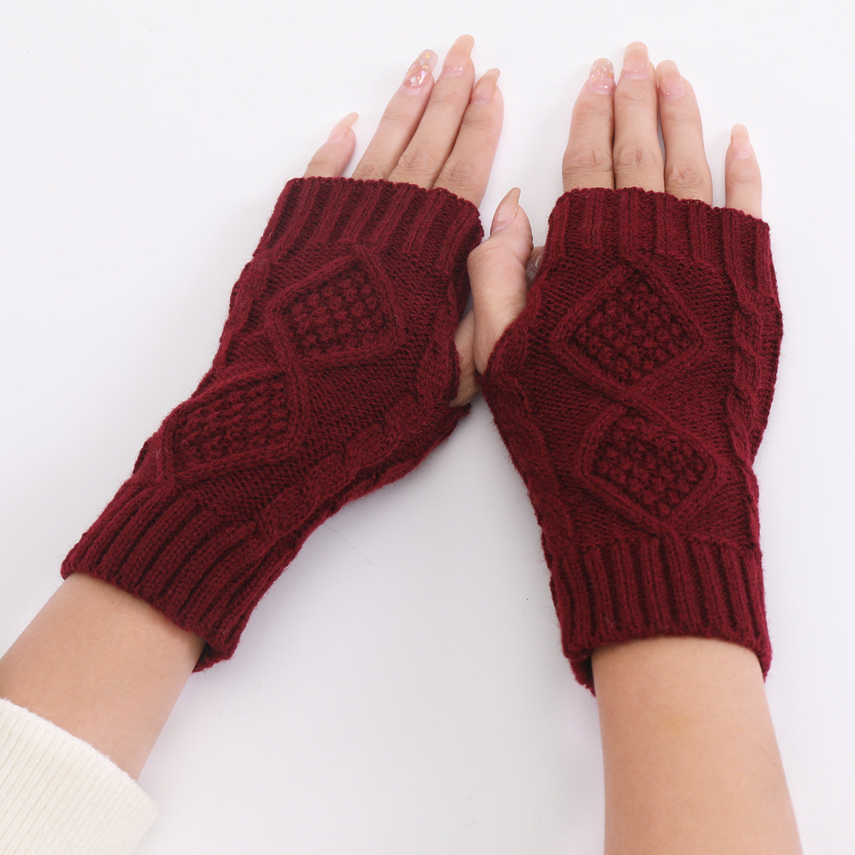 Retro Plaid Half Fingerless Gloves