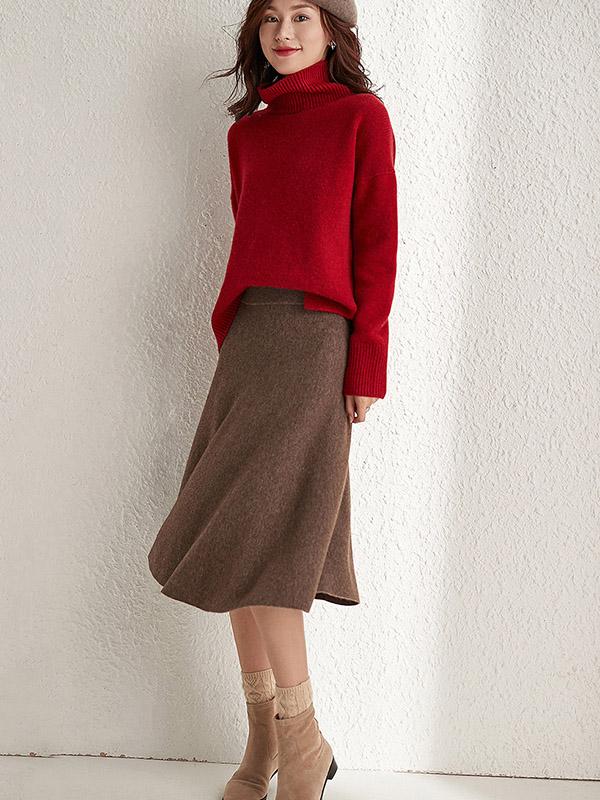 Solid Color Loose Turtleneck Sweater