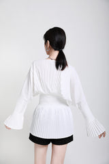 V-Neck Flared Sleeves Spring Top