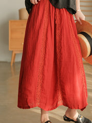 Hollow Embroidery Lace Stitching Skirt