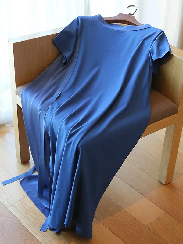 Casual Solid Cropped Comfortable Long Dress