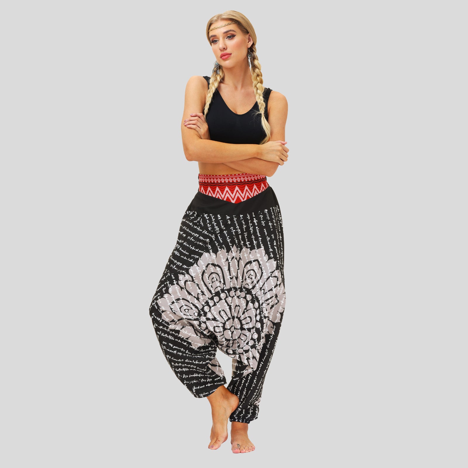 Digital Print Lantern Loose Casual Pants