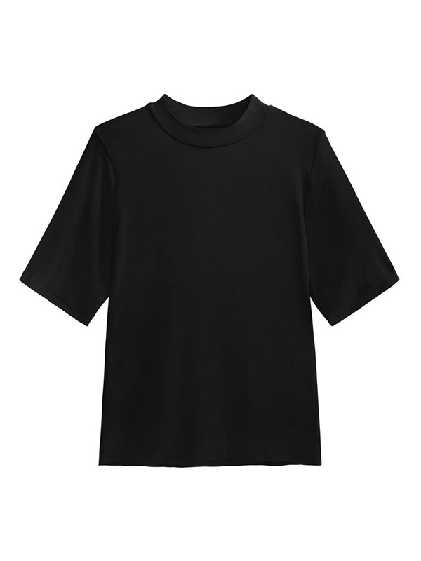 Short Sleeves Pure Color Round-Neck T-Shirts