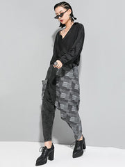 Stylish Splicing Loose Casual Harem Pants