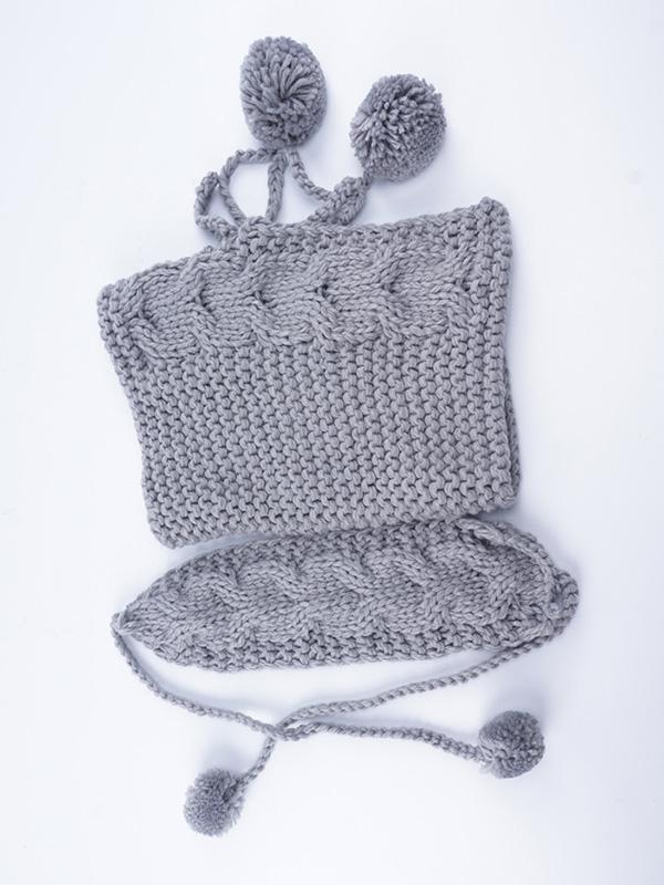 Two-piece Handmade Knitted Scarf&Hat Accessories