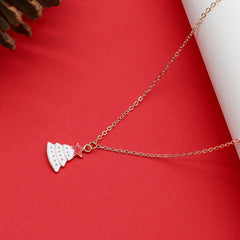 Women Christmas Tree Santa Pendant Clavicle Necklace