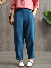 Vintage Ramie Cotton Solid Pant