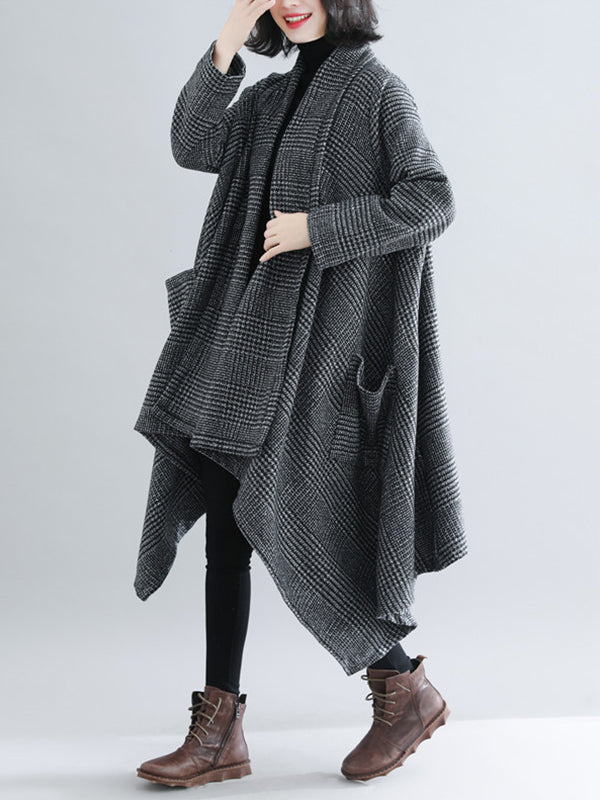 Literary Plus Size Loose Mid-Length Coat