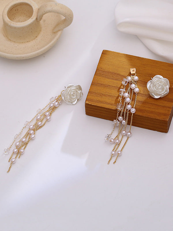 Fashion Floral Tasseled Long Earrings