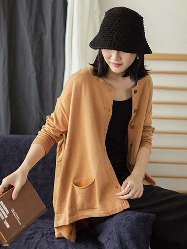 Original Irregularity Knitting Long Sleeve Cardigans Outerwear