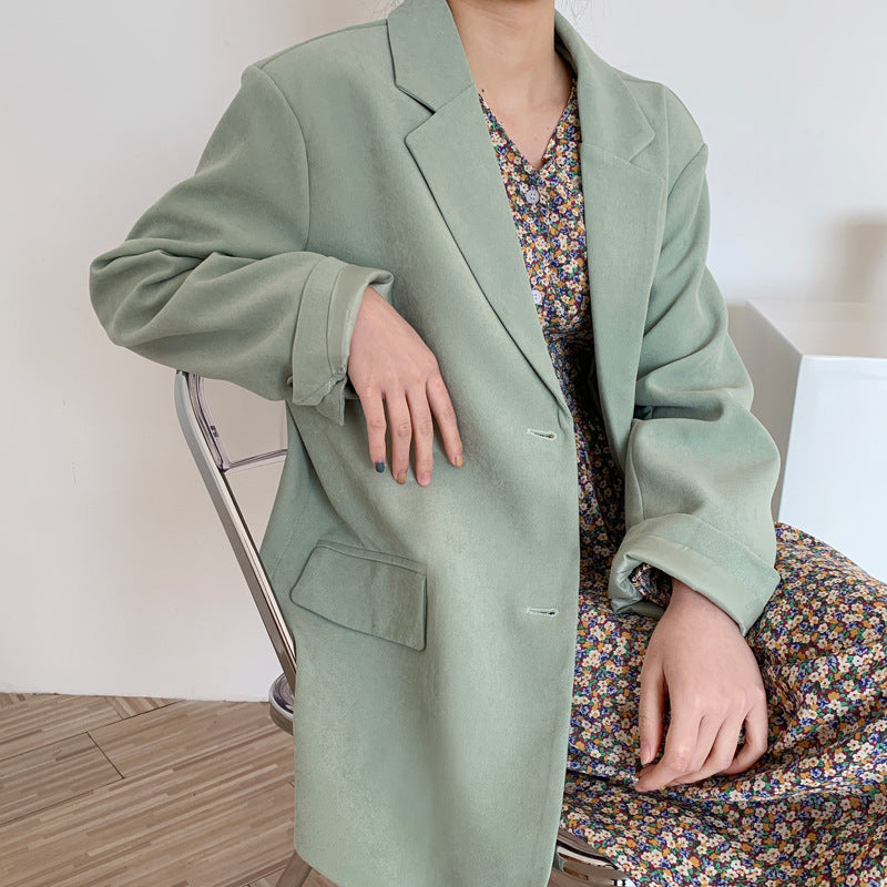 Retro Lapel Solid Color Suit Coats