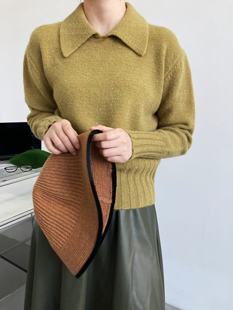 Simple Solid Color Turtleneck Sweater